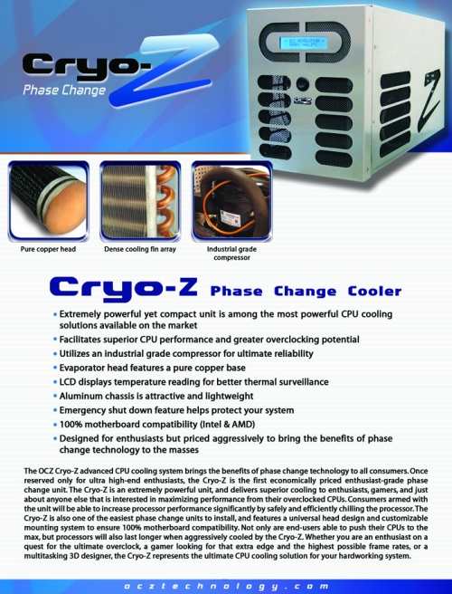 OCZ Cryo-Z Specification Sheet